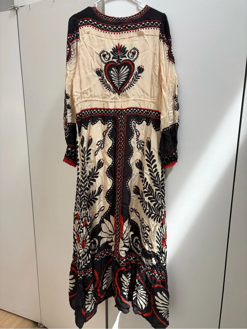 FARM Rio Cream Maxi Dress with Black & Red Embroidery - Picture 5 of 5